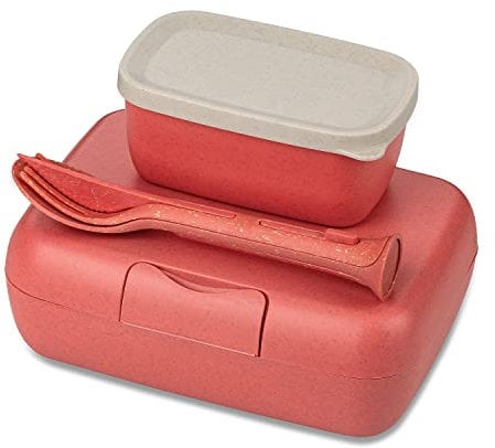 CANDY READY Lunchbox-Set + Besteck-Set nature coral