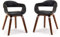 Mingone 2er Set Esszimmerstühle Leder Modern Küchenstühle Nussbaum Bequemer Ledersessel Wohnzimmerstühle Sessel Kunstleder mit Kissen, Schwarz
