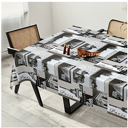 Wachstuchtischdecke Wachstuch Tischdecke abwaschbar Wachstischdecke Plastik-Tischdecken Glatt 220x140cm Schnittkante Paris France