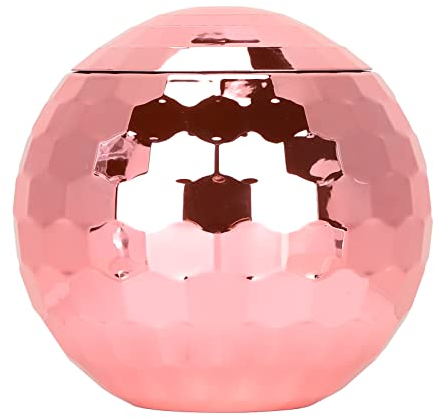 Disco Cup, Disco Ball Tumbler with Lid and Straw, 600ml Disco Flash Ball Cocktail Tumbler Cute Wine Glass Drinking Glass Party Wine Cups(Rose Gold)