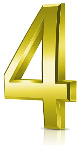 Vicloon Mailbox Numbers Self Adhesive, 3 Inches 3D Mailbox Numbers Waterproof, Door Numbers House Numbers Street Number Stickers for House Mailbox Apartment Hotel Courtyard Cafe Golden(4)