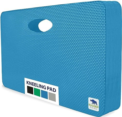 Rugged Rhino High Density Foam Kneeling Pad, Knee Mat Resists Water, Shock Absorbent Pads, Strong Rebound, Gardening Yoga Exercise, Mechanic Tools, Bath Tub Essentials, 17.5 x 11, Bright Blue
