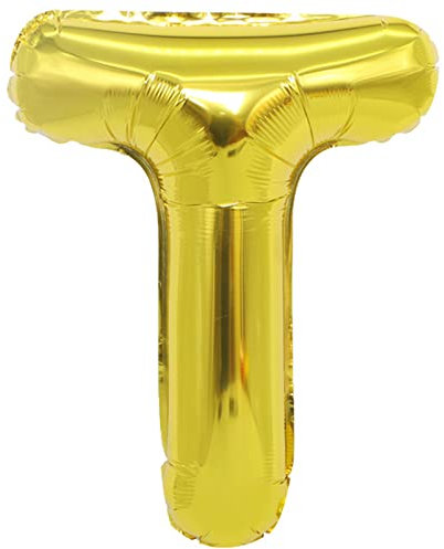 D2D | Party Balloon Buchstabe T in Gold - Größe 40 cm - Folienballon - Buchstabenballon - Geburtstagsdeko