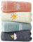 Guaksxi Lot de 4 Gants de Toilette pour Enfants, Serviettes de Bain Douces, 4 Couleurs, 100% Coton, 25 x 50 cm