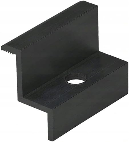 NAKA 20x Endklemme PV Solarpanelen, Photovoltaik Randklemme Montageschiene Zubehör für Modulhöhe 30 mm, Solarmodul Klemme zur Montage von Aluminiumprofilen 50 mm Aluminium Schwarz
