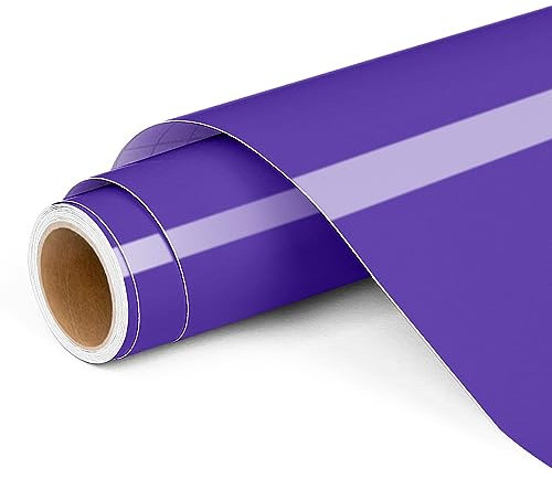 Permanent Vinyl for Cricut, 12x4ft Dark Purple Self Adhesive Vinyl Roll for Cricut and Silhouette Cameo, Purple Vinyl for Party Decoration, Window Stickers, Home Decor