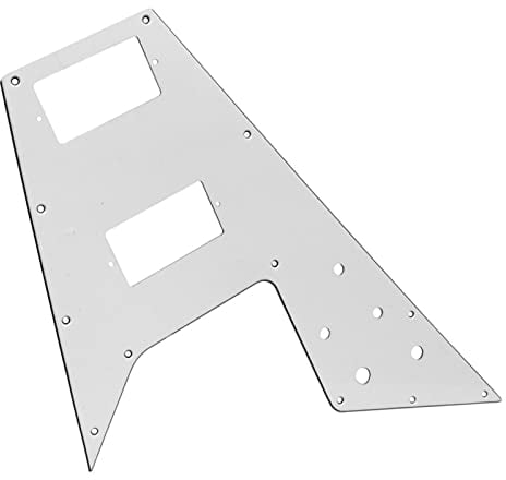 Flying V Pickguard E-Gitarren-Kratzplatte, Weiß, 3-lagig, Für Austausch Von Gitarrenteilen E-Gitarren-Teile