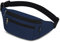Marsupio Sportivo Uomo Donna Grande con 4 Zip Tasche Cintura Regolabile e Fibbia a Sgancio Rapido, Waist Bag in Nylon Impermeabile per Ciclismo Running Escursionismo Campeggio Concerti (Blu Navy)