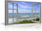 TISHIRON Tela da parete 3D vista finestra estate estate arte spiaggia mare immagine per casa ufficio bagno camera da letto giclée allungato pronto da appendere 30,5 x 45,7 cm