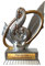 eberin · Gesang Musik Pokal · Musikschule · Gesangsausbildung · Resinfigur Notenschlüssel & Noten Silber mit Gold · Klassische Musik Pokal mit Wunschtext