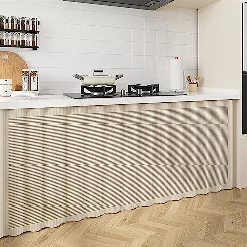 LIVEINU Schrankvorhänge für Küche, Kleiderschrank, Badezimmer, Privatsphäre Gardine, Staubdichter Vorhang für Regale, hängende Tür, Japanische Noren Selbstklebend, Beige 4, 140x80cm
