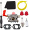 MCHNIC Vergaser mit Zündkerze Luftfilter für Husqvarna GBV345 Poulan BVM200FE Laubgebläse Poulan VS-2 Gebläse Zama C1U-W43 545081857 Craftsman 358794700 358794770 358794780 358794765 358794774