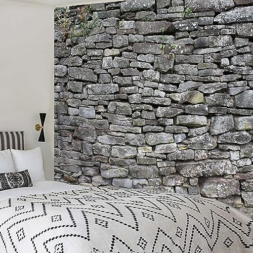 Sxakswol Wandteppich Groß Steinwand Wandteppich 200x150 Wandbehang Grauer Retro-Stil, Tapisserie 3D Wandtuch Aesthetic Wandteppiche für Wohnzimmer Schlafzimmer Wohnheim Wanddeko