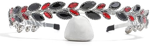 IYOU Bandeau de Mariage en Strass Tiare Serre-tête de Mariage en Cristal Noir Tête D'ornement Accessoires de Couronne pour Festival pour Femmes