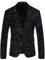 Glitzer Anzug Herren Pailletten Sakko Anzugjacke Gold Festlich Outfit Slim Fit Karneval Kostüm Smoking Anzüge Schwarz 3XL