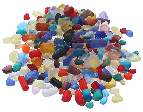 FRCOLOR 1 Juego Grava De Acuario Pecera Cristales De Grava Rocas Decorativas Guijarros De Pecera Grava Tanque De Peces Pecera Río Rocas Grava Caída Vidrio Largo Arena De Cristal