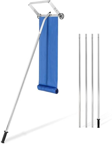 Herramienta de eliminación de rastrillo de Nieve para Techo, rastrillo de Techo para eliminación de Nieve con Marco de Aluminio, con Rueda, Mango Antideslizante extendido Ajustable, Pala Liviana