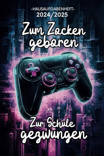 Hausaufgabenheft: MIT DATUM August - Juli , Schülerplaner Grundschule Gymnasium Jungen , Gamer Gaming Cover