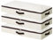 iwill CREATE PRO Faltbarer Unterbett-Aufbewahrungskorb mit strapazierfähigem Stoff für Kleidung, Schuhe, Spielzeug, Decke, Tröster-Organizer-Behälter, Beige 3er Pack