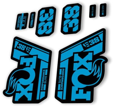 Autocollant de rechange pour fourche Fox 38 2021 Performance Elite E Bike Series Bleu (mat)