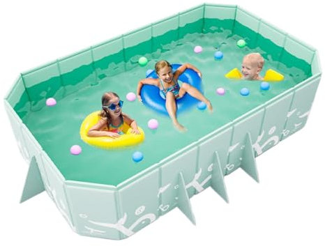 Teksome Piscine Non Gonflable Pliable - Piscine Portable épaissie résistante à l'usure pour extérieur et Adultes