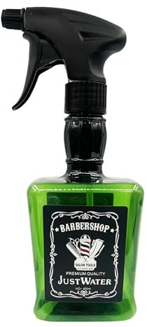 Eson Hair Water Spray Bottle 600ml, Whisky Style Spray Bottle for Hair, Cooling Barber Salon Hairdresser, Mist Sprayer,Retro Stylish, Empty Refillable Sprayer for Shaving and Cleaning 600ml (Green)
