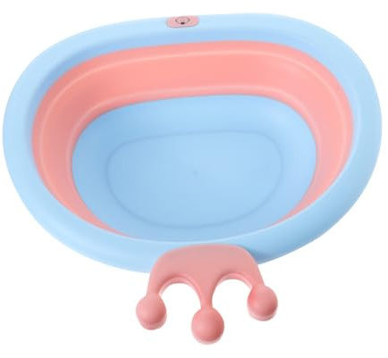 MOBUTOFU Lavabo Plegable Forma de Tiara Lavabo para Bebé Portátil para Viaje Diseño de Dibujos Animados Material para Uso Diario Baño o Dormitorio