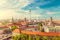 Acryl-Bild 80 x 50 cm: Luftaufnahme der Berliner Skyline mit dem berühmten Fernsehturm und der Spree an einem schönen Tag mit blauem Himmel und (76937242)