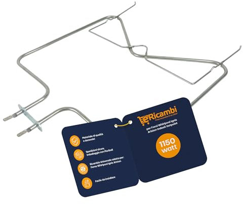 eRicambi® Resistenza Elettrica Inferiore Forno - Potenza 1150W - Tensione230V compatibile con Whirlpool Ariston Indesit - Dimensioni: 344x285 (mm) - Lunghezza Flangia 70 (mm) Larghezza 16 (mm)