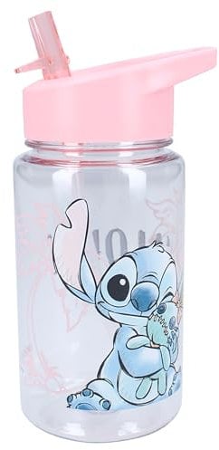 Vadobag Stitch Drink Up - Botella de plástico de 450 ml para bebidas Disney Lilo y Stitch