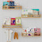 Gieanoo Wandregal Kinderzimmer, 40cm Natürlich Bücherregal Kinder Wand 4er-Set Massiv Kiefer Schweberegale für Babyzimmer Kinderzimmer deko Küche Gewürzregal