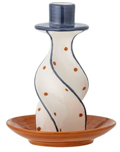 Bloomingville Kairi Kerzenhalter, Orange, Steingut, D12,5xH15,5 cm