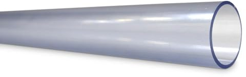 PVC-U Klarsichtrohr Ø 63 x 3,0 mm - 1,0 m Transparentes Druckrohr PN10 - Ohne Muffe - Für Pool Teich Sichtglas Füllstandsanzeige