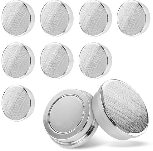 Poppstar 10 Scheibenmagnete, Durchmesser 30 mm, Höhe 9 mm, extra stark, Haftkraft bis zu 22 kg, silbern