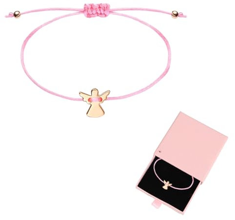 OUDQFCJ Bracelet ange gardien pour fille - Argent - Réglable - Cadeau de communion - Petit cadeau de communion - Avec boîte cadeau