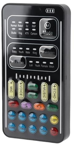 Focket I9 Changer de Voz Configure Ocho Sonidos Diferentes Que Graban una Tarjeta de Sonido Multifuncional para los Anclajes del Juego, Sorprenden a Tus Amigos en el Juego, Control de Luces LED