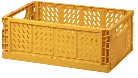 Generisch Faltbarer (39.6*27.6*15cm) Aufbewahrungskorb, Stabiler Klappkorb, Multifunktionaler Aufbewahrungsbox Organisation für Schrank, Bücherregal, Badezimmer, Schlafzimmer, Küche (Orange)