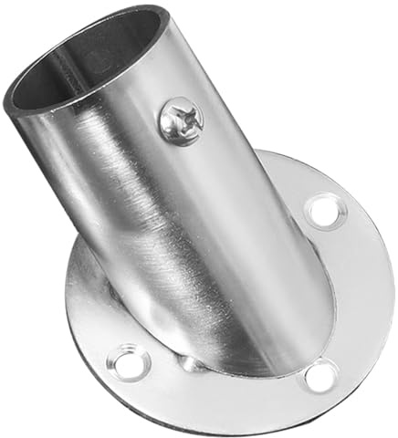 HORIALENCE Edelstahl Eckhalterung für Duschvorhangstange, Dreieckig, Silber | Wandhalterung mit Flansch, 1 Stück, Einfache Montage, für Duschstange und Gardinenstange