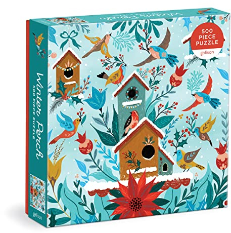 Galison 9780735376045 Winter Perch Jigsaw Puzzle, Multicoloured, 500 Pieces