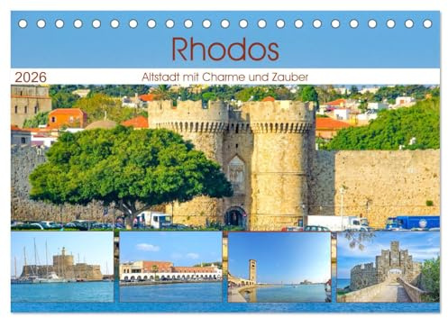 Rhodos - Altstadt mit Charme und Zauber (Tischkalender 2026 DIN A5 quer), CALVENDO Monatskalender: Die Stadt Rhodos - bezaubernde Hauptstadt der griechischen Insel Rhodos. (CALVENDO Orte)