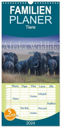 Familienplaner 2026 - Emotionale Momente: Afrika Wildlife. Part 3. mit 5 Spalten (Wandkalender, 21 cm x 45 cm), CALVENDO: Dramatische und zugleich ... von Afrikas Tierleben. (CALVENDO Tiere)