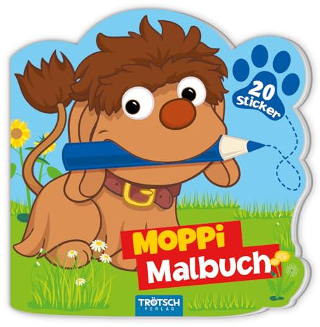 TRÖTSCH - Unser Sandmännchen Moppi Mini-Malbuch mit Stickern: Stickern und Malen mit Moppi für Kinder ab 3 Jahren: Stickermalbuch Malbuch