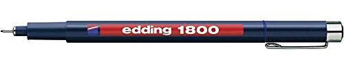 edding 1800 Präzisionsfeinschreiber - blau - 1 Stift - Linienbreite 0,35 mm - Fineliner zum präzisen Schreiben und Skizzieren - feine, metallgefasste Spitze - Lineal- und schablonengeeignet