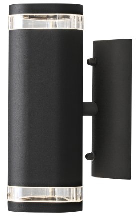 Konstsmide Modena 7512-750 Wandleuchte B: 9cm T: 14,5cm H: 23,5cm / 2x35W / IP44 / lackiertes Aluminium / matt-schwarz