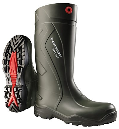 DUNLOP Purofort+ Wellies for Agriculture, Waterproof, Green, UK 4 | Farmers' favourite, Lightweight wellingtons boots, Durable and built for everyday use, Easy slip on, Antistatic