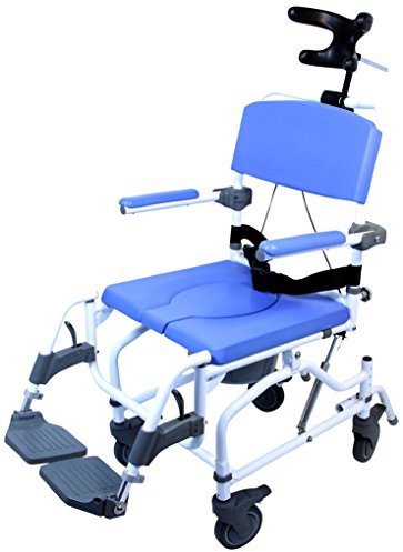 Healthline Medical Products MPU190 Tilt Shower Commode Chair, Blue