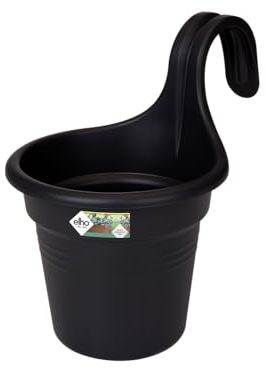 elho Green Basics Easy Hanger S 26 - Übertopf für Balkon & Außen - Ø 26.5 x H 25.5 cm - Schwarz/Living Schwarz