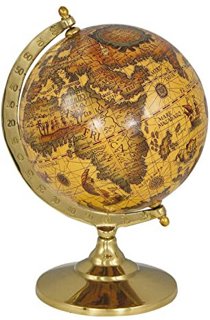 Sea - Club Globus auf Messingfuß, anlaufgeschützt, Ø 15 cm, Höhe 23 cm