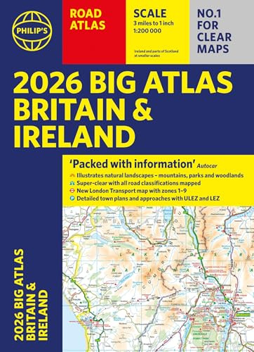2026 Philip's Big Road Atlas of Britain & Ireland: (A3 Paperback) (Philip's Road Atlases)