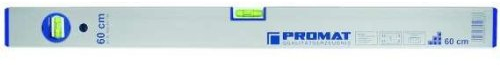 PROMAT 857162 Wasserwaage Alu. L.120cm 0,5mm/m genau m.2Libellen PROMAT silberf.elox.
